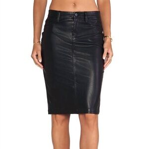 Blank NYC black pleather knee length pencil skirt 28